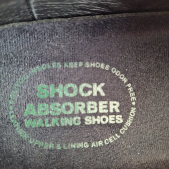 Propet Mens US 8 Shock Absorber Walking Shoes Sneaker Black Leather - Picture 4 of 10